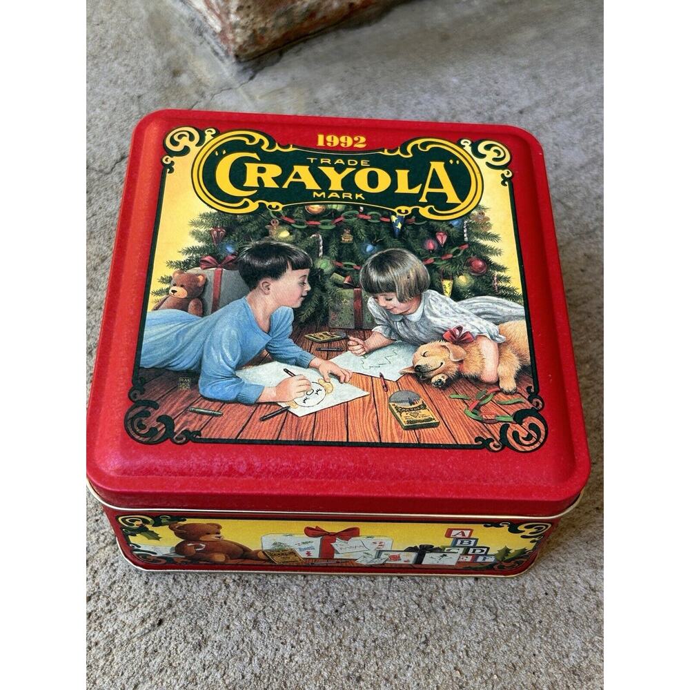 vintage 1992 crayola‎ tin box With Crayons